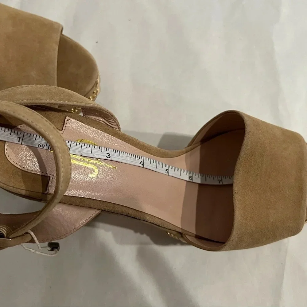 ITALIAN Julie Dee Platform Heels Beige Suede Women's Sz EU 39 US 9 NWB